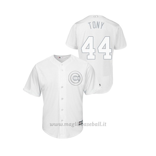Maglia Baseball Hombre Chicago Cubs 44 Anthony Rizzo 2019 Players Weekend Tony Replica Bianco